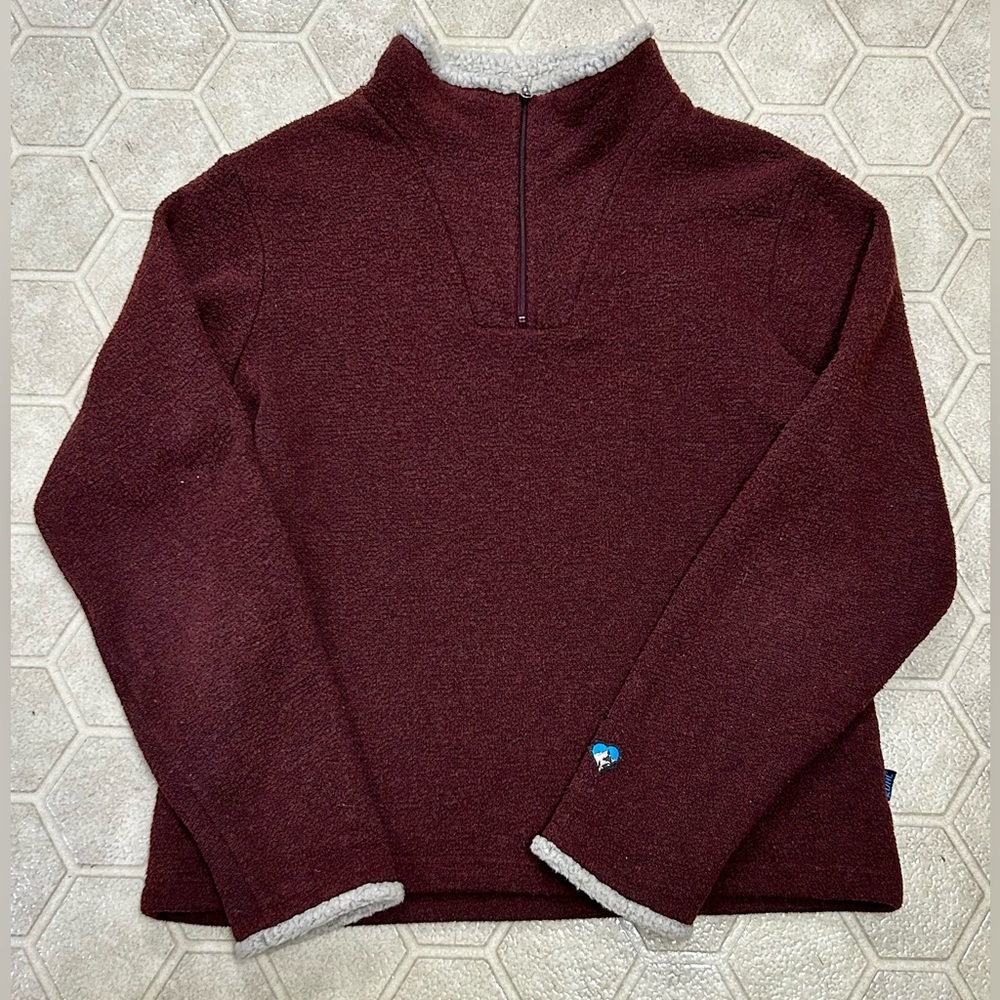 Vtg Women’s Small KUHL 1/4 Zip Alfpaca Fleece Sweater Mid Layer